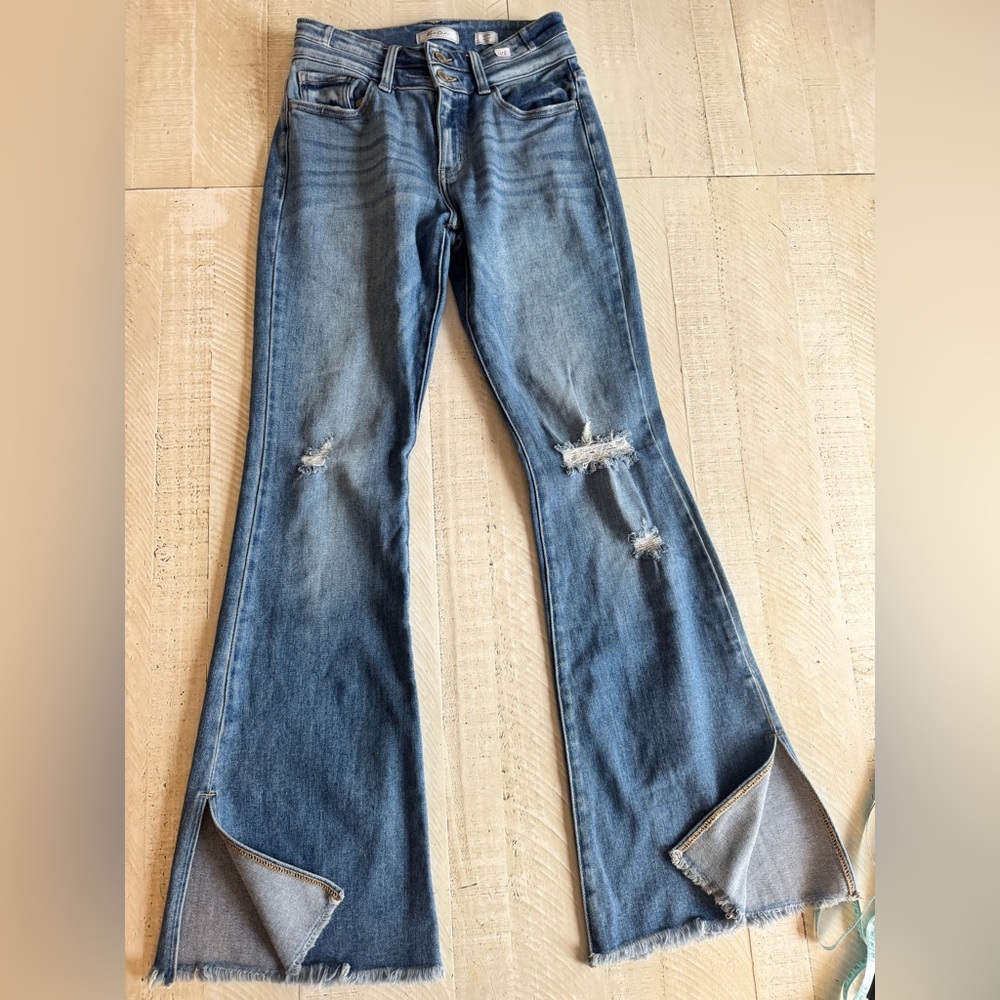 KanCan Light Blue Distressed Flare Jeans